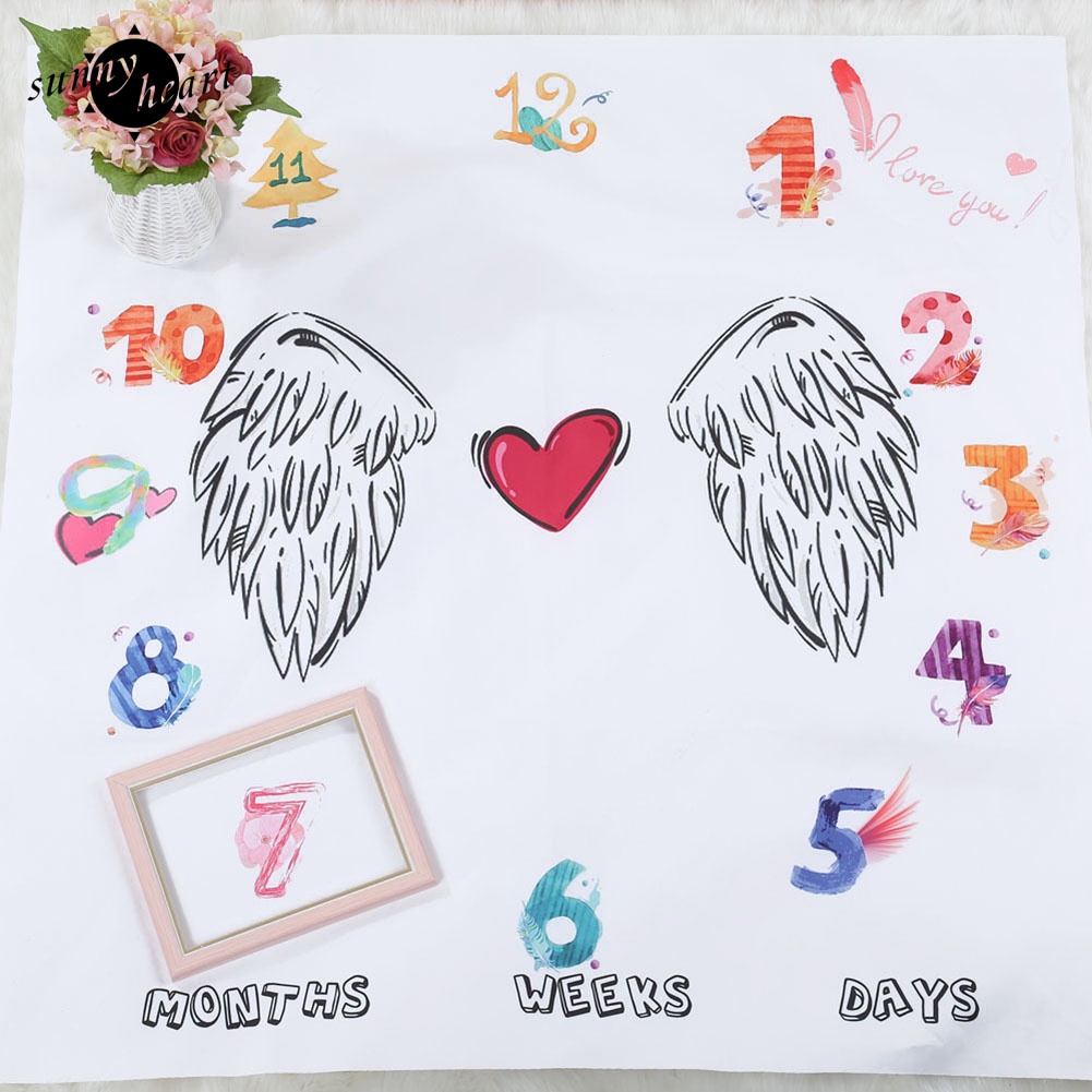 Chăn Hình Đôi Cánh / Đồng Hồ Số Làm Phông Nền Chụp Ảnh Cho Bé