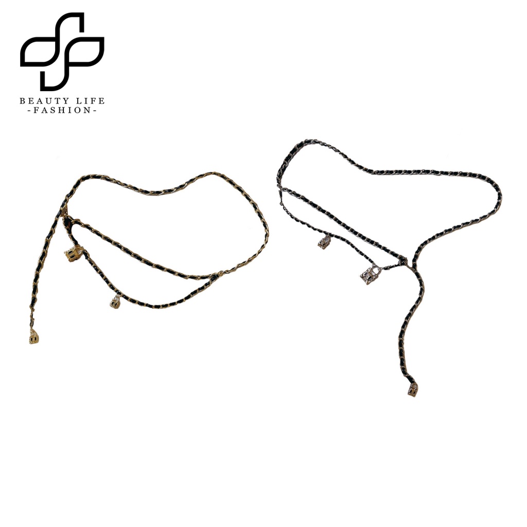 Beautylife Thắt Lưng Dạng Xích Bện Bằng Thép Không Gỉ Kết Cấu Trong Suốt Màu Sắc Tương Phản Phong Cách Punk Hiphop