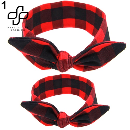 Băng Đô Cài Tóc Tai Thỏ In Họa Tiết Xinh Xắn Thời Trang Cho Mẹ Và Bé