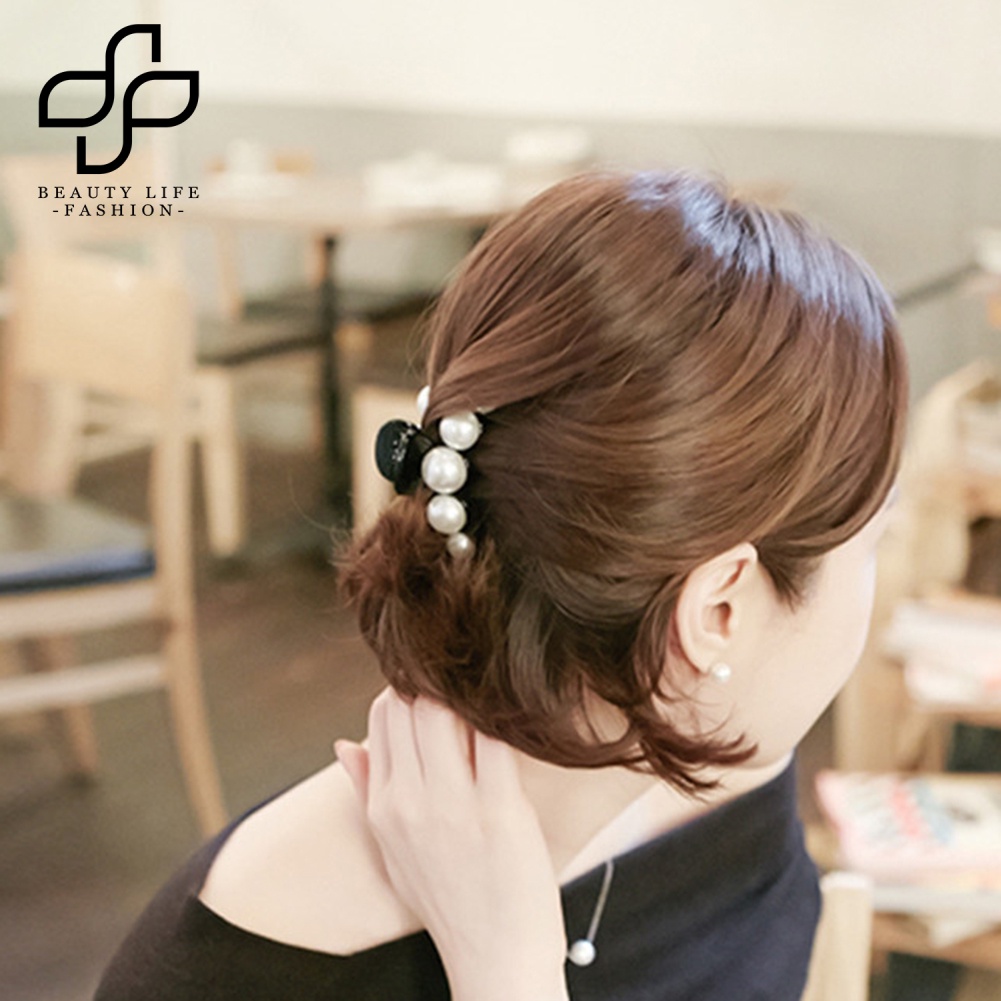 Kẹp Tóc Càng Cua Đính Ngọc Trai Giả Thời Trang Cho Nữ