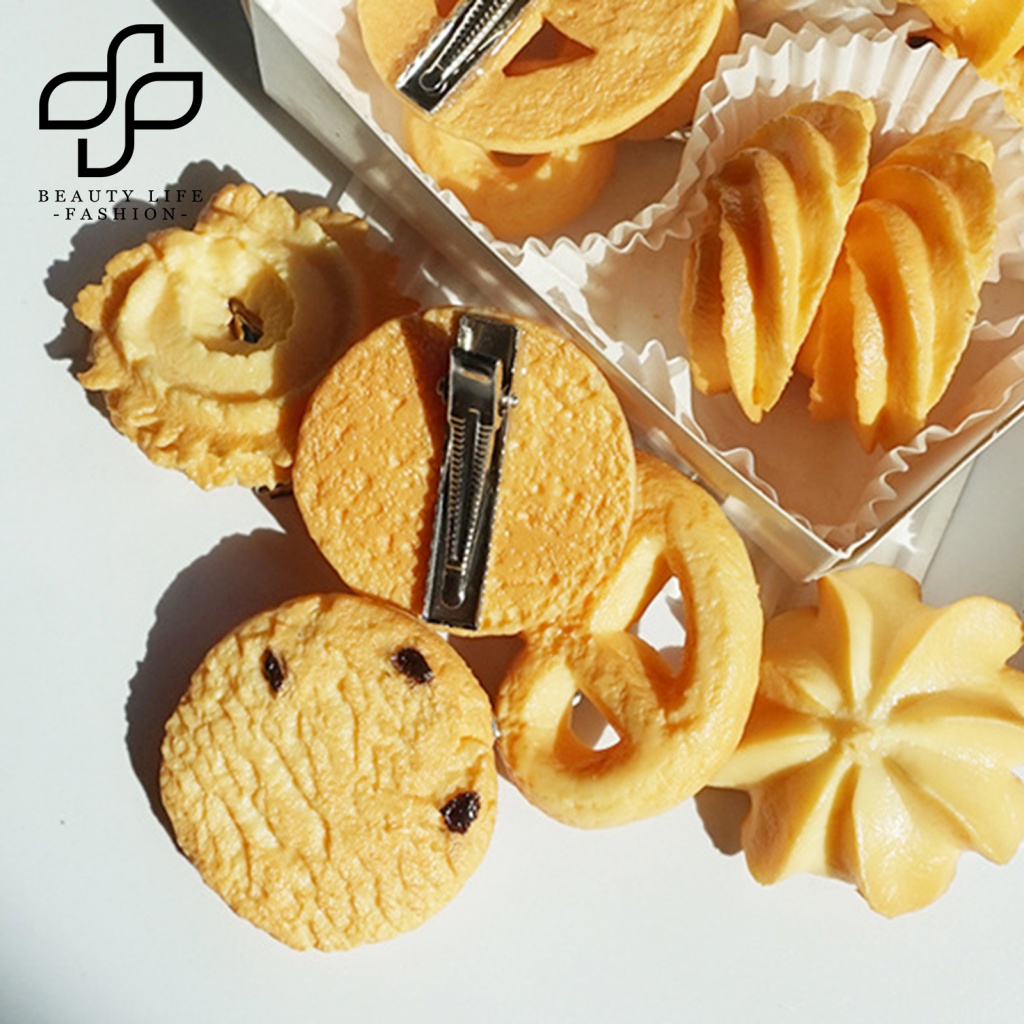 Kẹp Tóc Hình Bánh Quy Nhiều Kiểu Dáng Vui Nhộn Cho Nữ