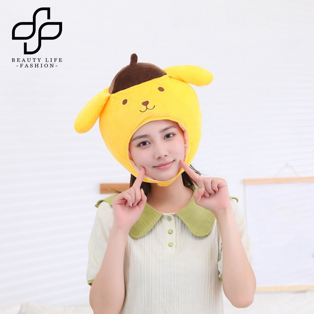 Mũ Hóa Trang Chú Chó Tai Ngắn 3D Bằng Lông Nhung Dễ Thương Xinh Xắn