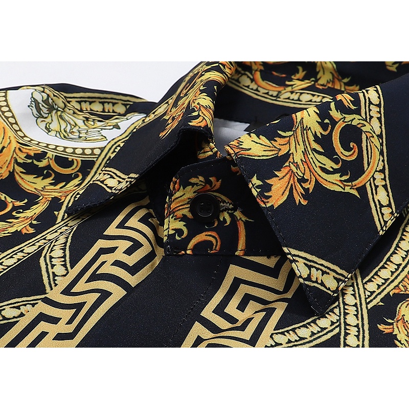 Áo Sơ Mi Nam Tay Dài In Hoa Đốt Cháy Thời Trang Đường Phố Cao Cấp V-E88R-S &amp; - Mới Nhất