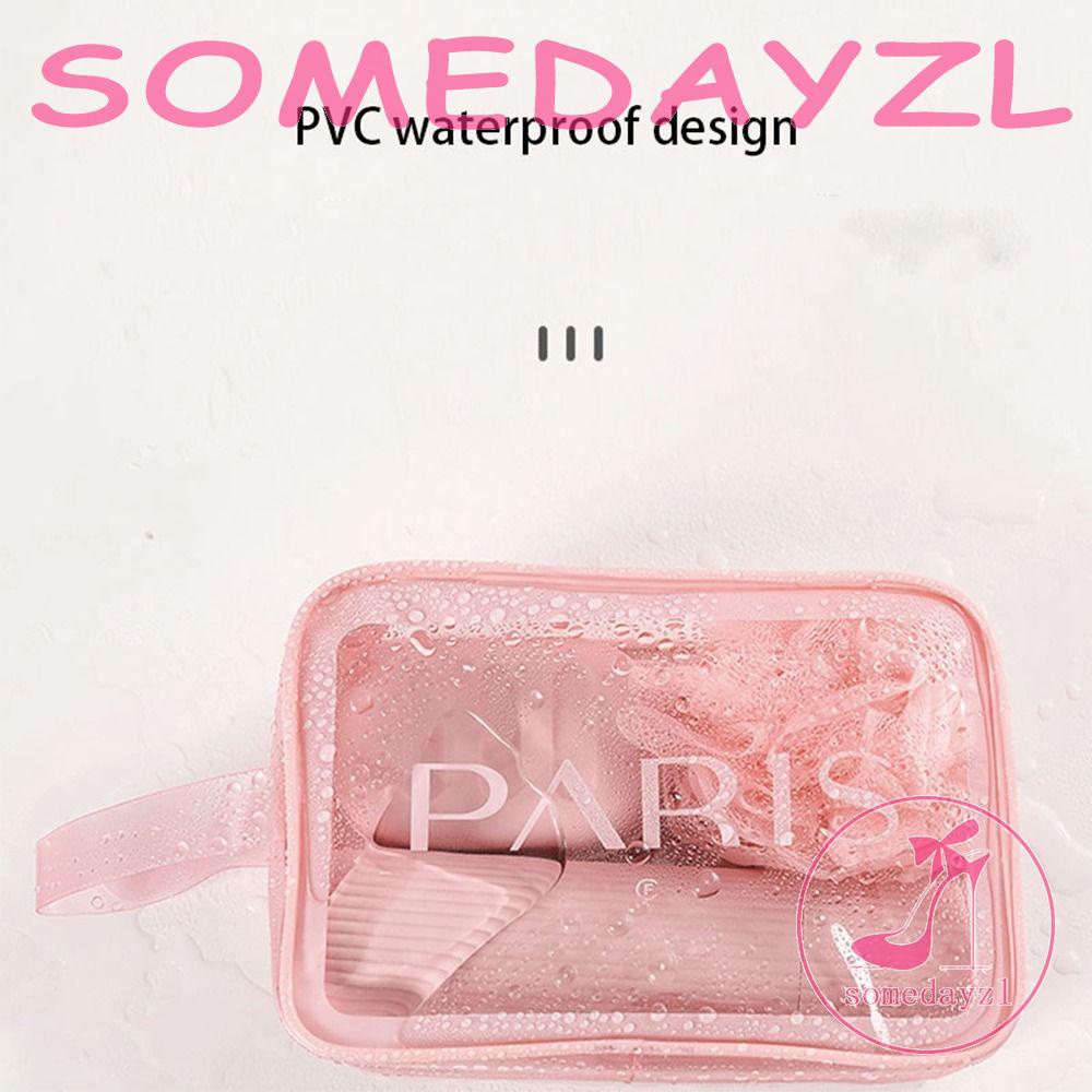 Túi Đựng Mỹ Phẩm Trong Suốt Hình Vuông Cỡ Lớn Có Khóa Kéo Tiện Dụng Mang Theo Du Lịch