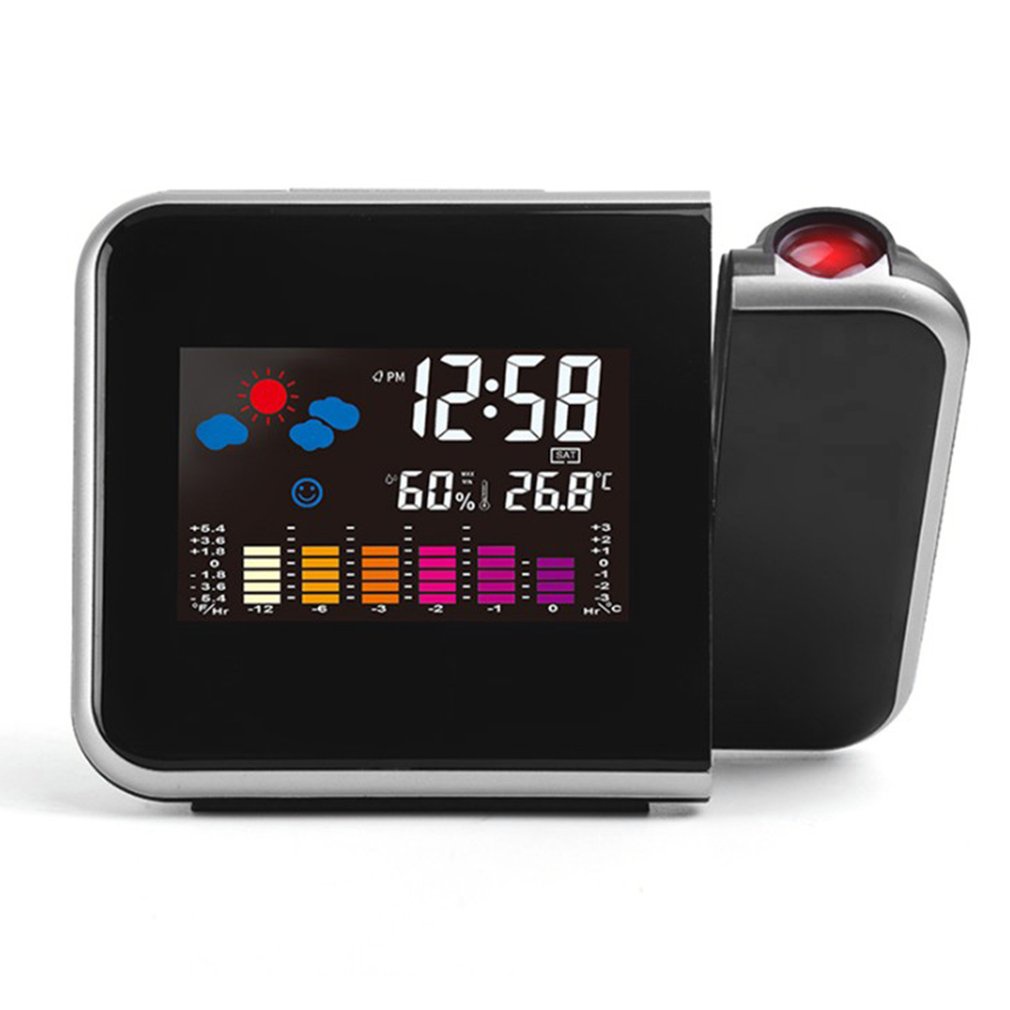=Christmas=Projection Digital Snooze Alarm Clock Weather Color LCD Display LED Backlit