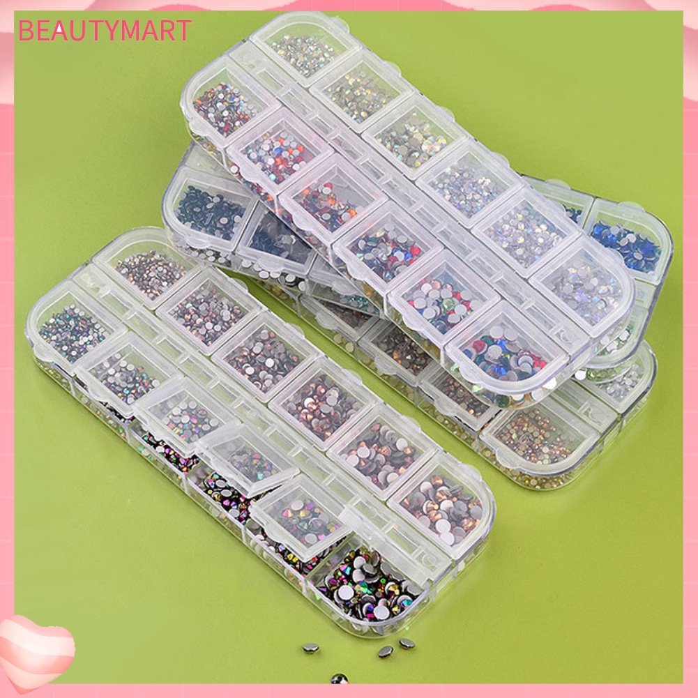 Hộp 1440 Hạt Kim Cương Giả 3D DIY Trang Trí Móng Tay Nghệ Thuật
