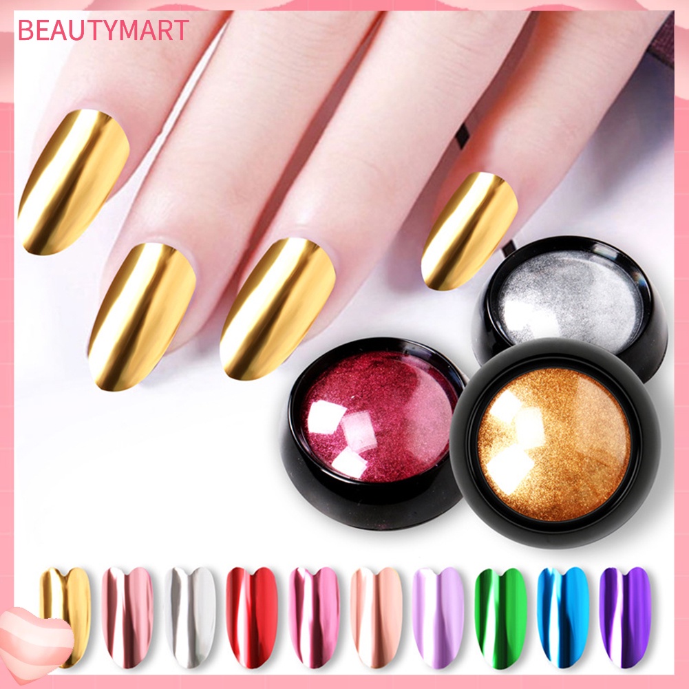 Bột Tráng Gương 12 Màu Bằng Titan Dùng Trang Trí Móng Tay Nghệ Thuật