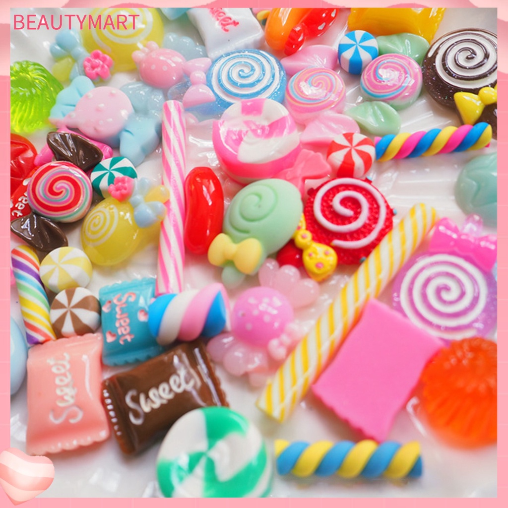 Set 30 / 50 / 100 Phụ Kiện Trang Trí Móng Tay 3D Bằng Nhựa Acrylic Mềm DIY