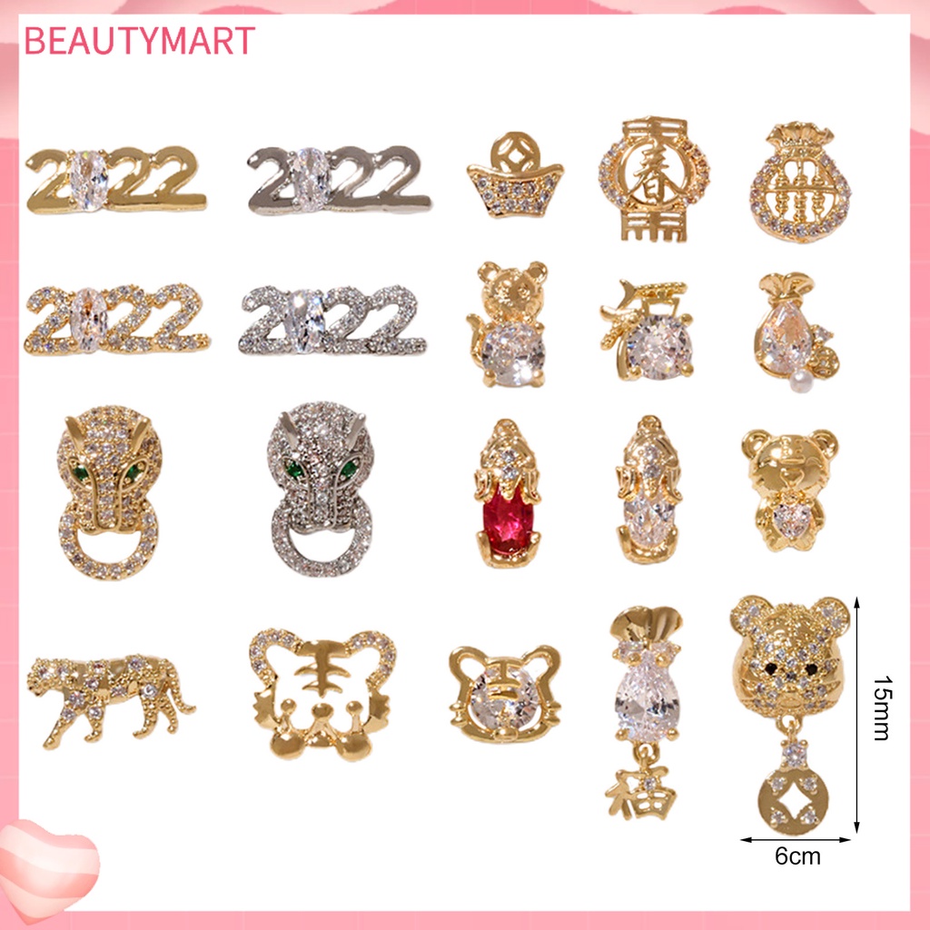 Phụ Kiện Đính Đá Zirconia Trang Trí Móng Tay Mừng Năm Mới 2022
