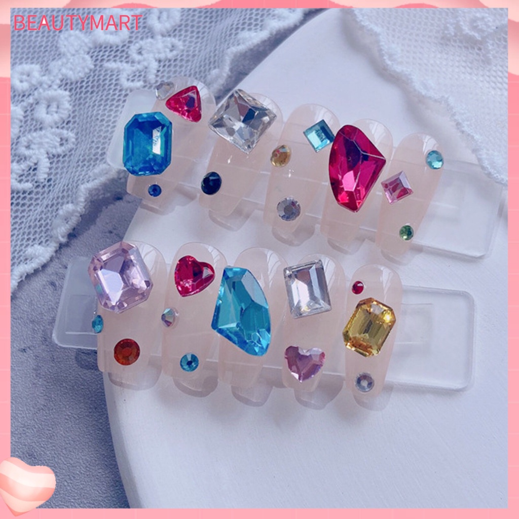 Phụ Kiện Đá Trang Trí Móng Tay Nhiều Mặt Hình Trái Tim Xinh Xắn