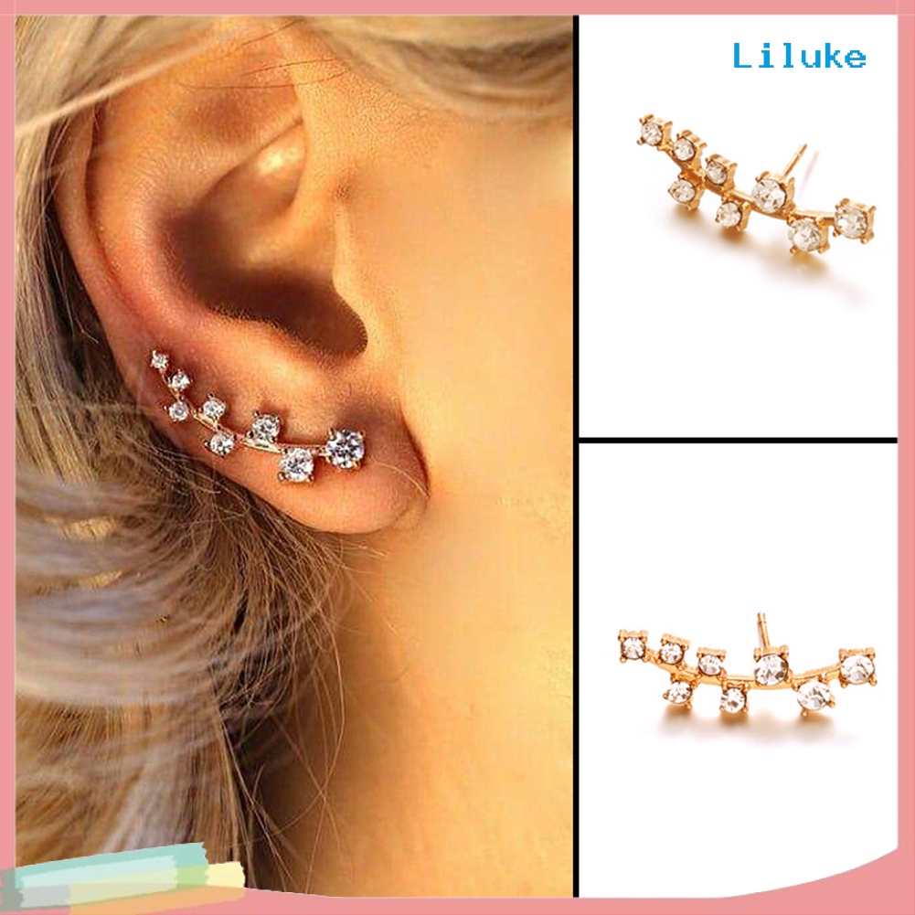 1 Đôi Khuyên Tai Nữ Đính Đá Lấp Lánh Thời Trang