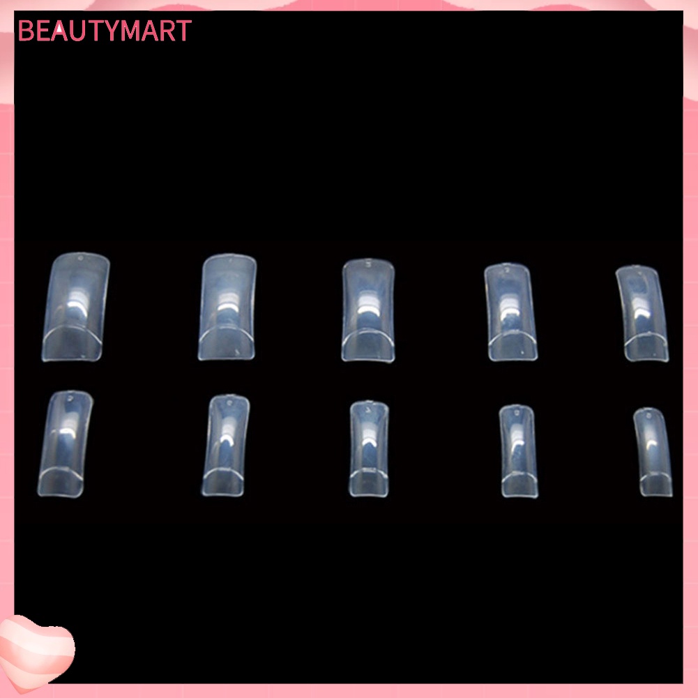 Bộ 500 Móng Tay Giả Trong Suốt Bằng Acrylic Màu Trắng Tự Nhiên