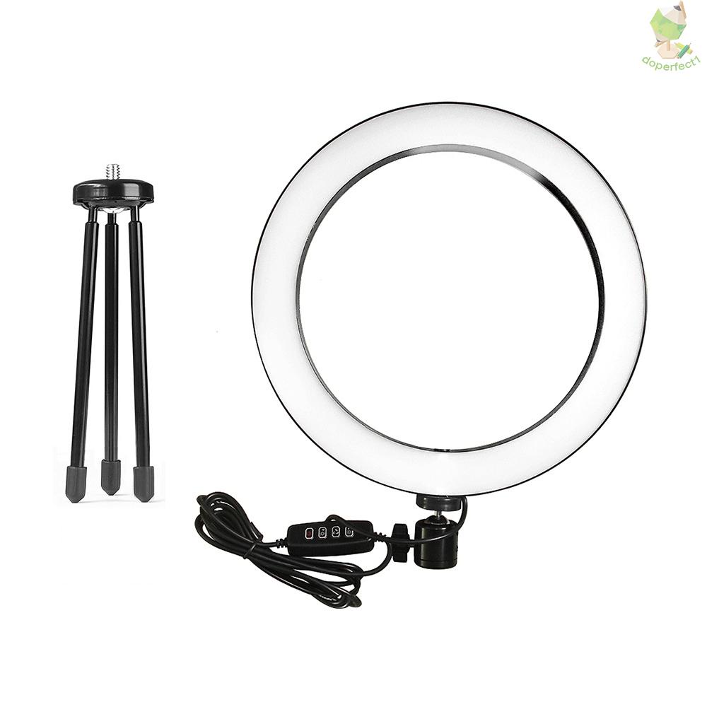 6inch Table LED Ring Light 3200-5600K 3 Colors 10 Levels Brightness Adjustable with Tripod Stand for Live Stream Makeup    Came-6.5