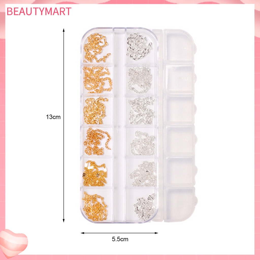 Hộp 12 Ngăn Đựng Phụ Kiện Trang Trí Móng Tay Tạo Hiệu Ứng 3D DIY