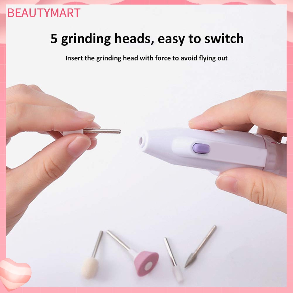 Máy Đánh Bóng Móng Tay Kèm 5 Mũi Mài Chuyên Dụng