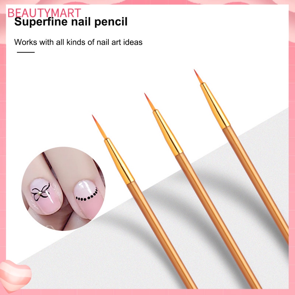Set 3 Cọ Vẽ Trang Trí Móng Tay Nghệ Thuật Siêu Mịn Đa Năng