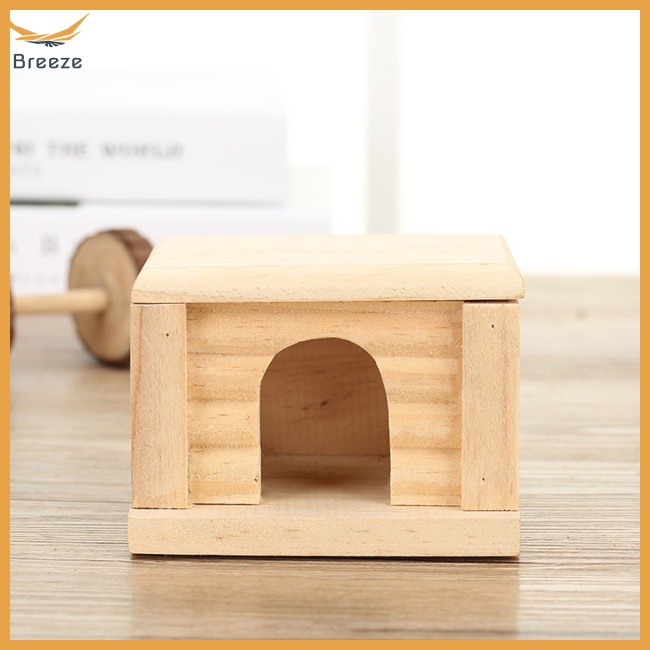 Ngôi Nhà Gỗ Nhỏ Nhắn Có Cửa Sổ Tháo Rời Được Dành Cho Chuột Hamster