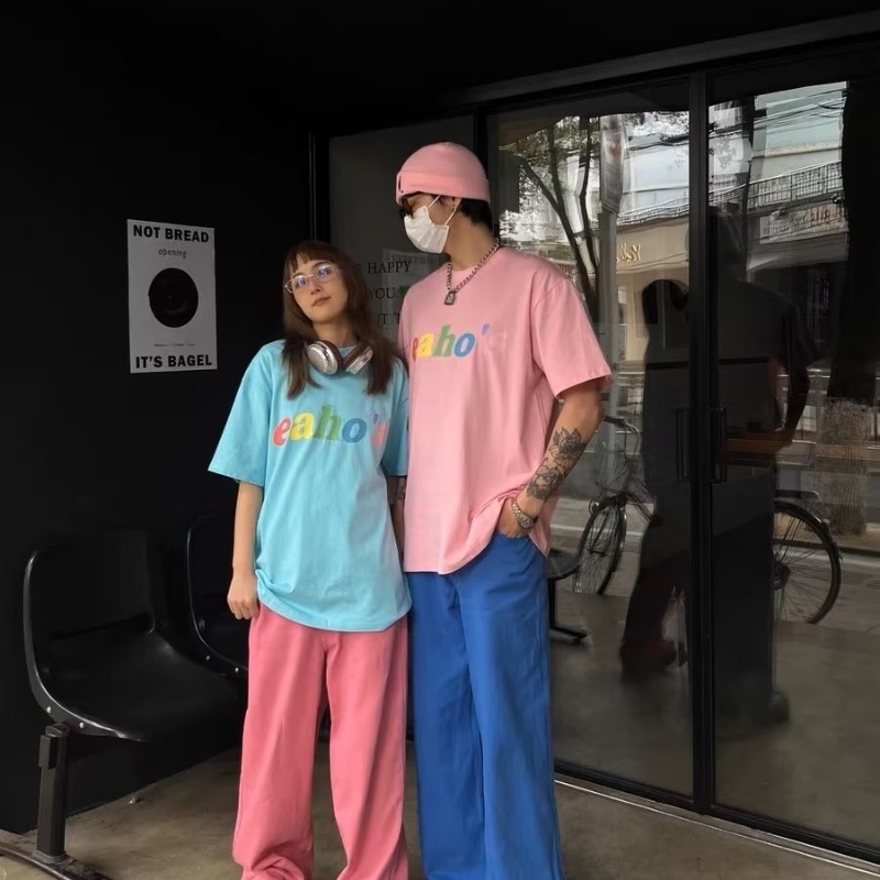 Xuange Áo Thun Cao Cấp Tay Ngắn In logo Chữ Nhiều Màu Sắc Sang Trọng Phong Cách Retro Mỹ Mùa Hè