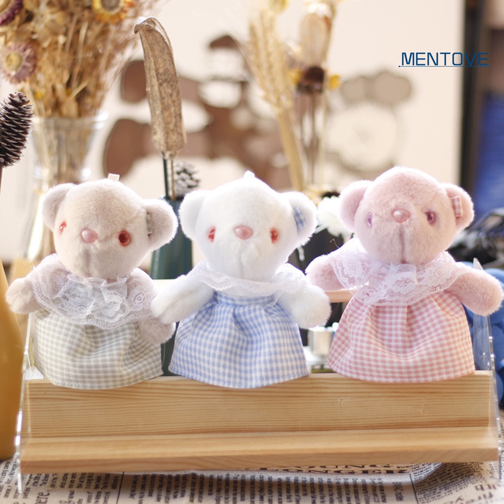 Móc Khóa Gấu Bông 3D Bằng Cotton Mềm Mại 15cm Trang Trí Đa Ứng Dụng