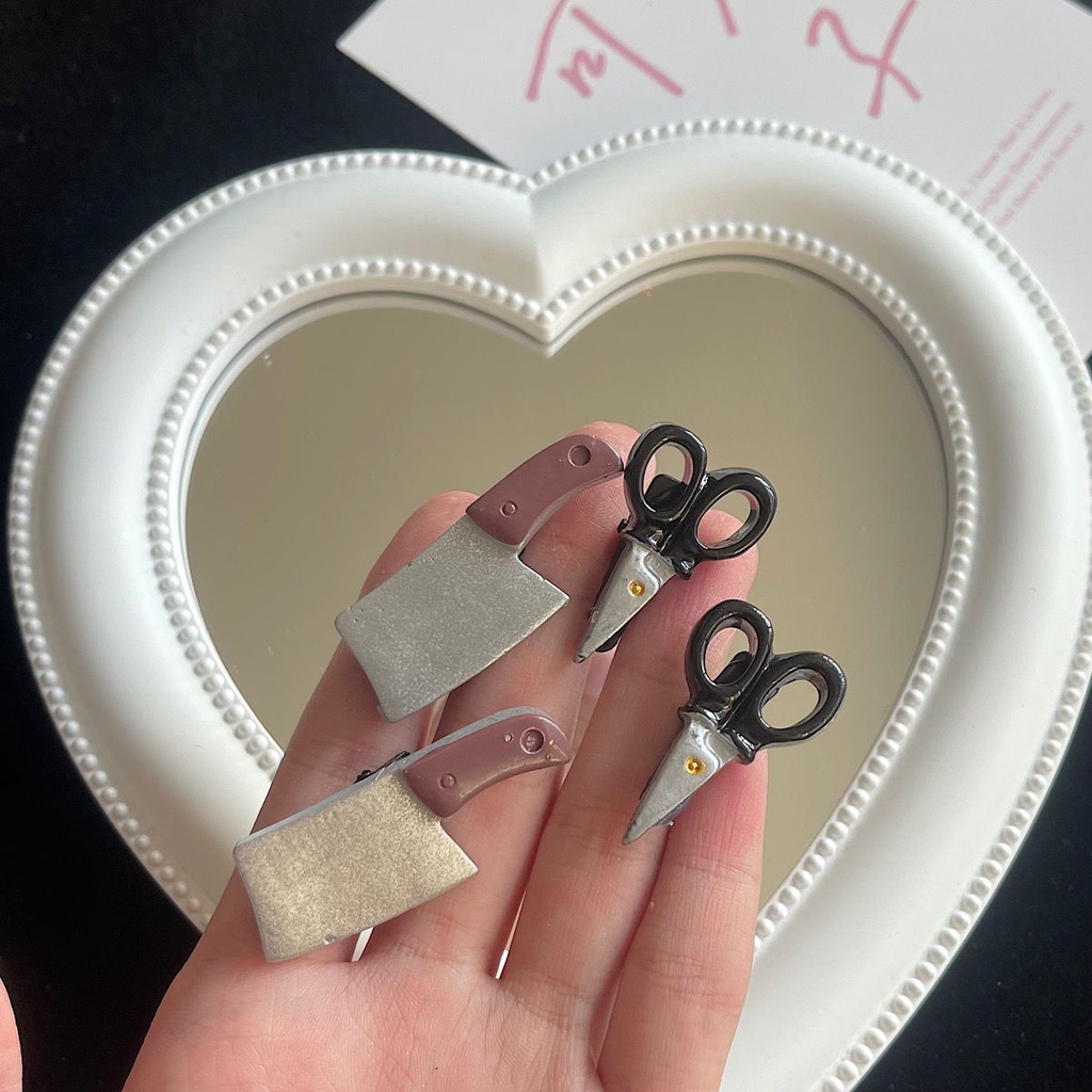 Kẹp Tóc Hình Cây Kéo / Dao Cắt Mini Dễ Thương Cho Bé