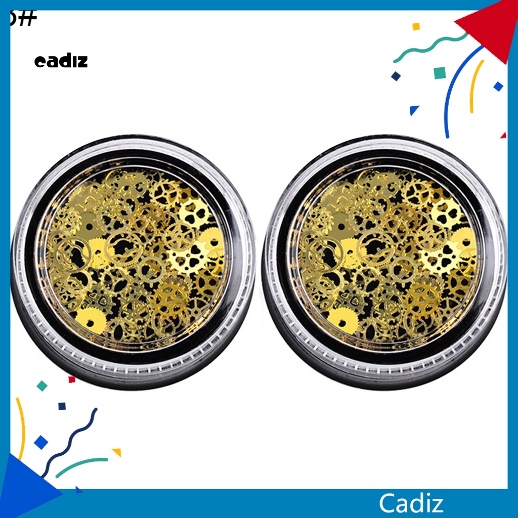 Set 2 Hộp Phụ Kiện Trang Trí Móng Tay Nghệ Thuật Kiểu Bánh Răng Lá Giáng Sinh Bắt Mắt