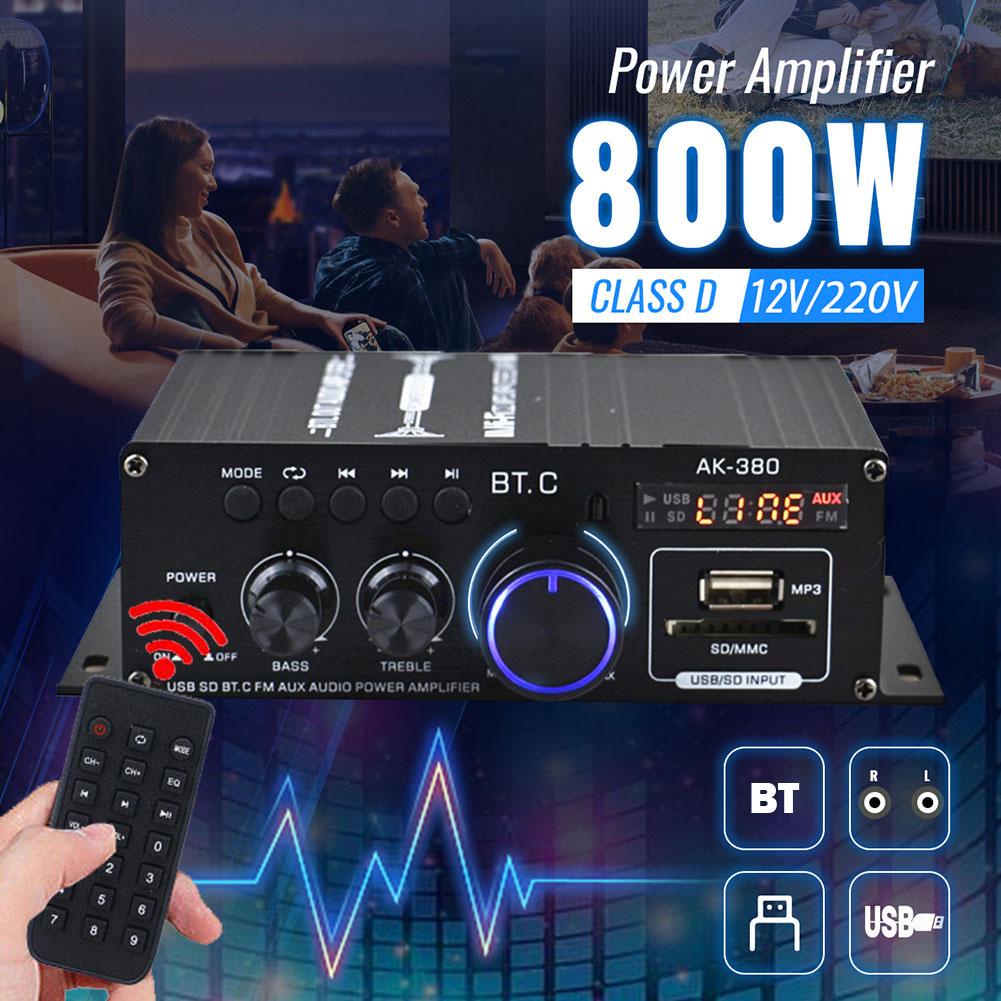 Bộ Khuếch Đại Âm Thanh HiFi AK380 400W 5.0 + 400W C7H8 Chuyên Dụng Cho Xe Hơi