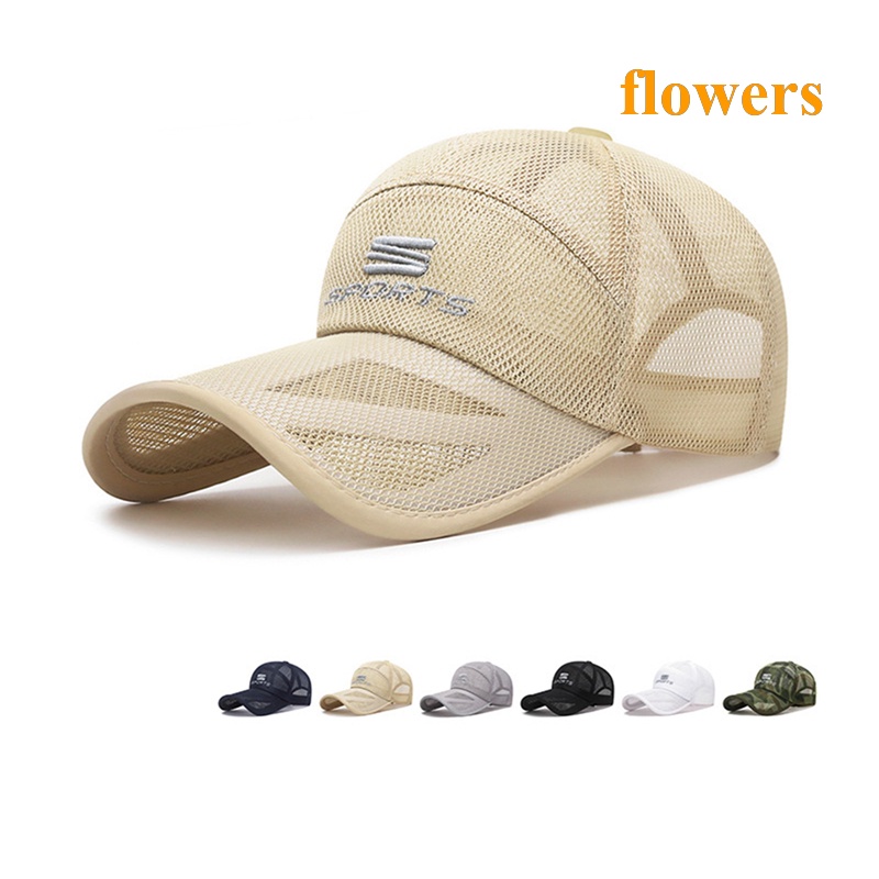 Mũ Lưỡi Trai Phối Lưới Thoáng Khí Họa Tiết Hoa Thời Trang Mùa Hè
