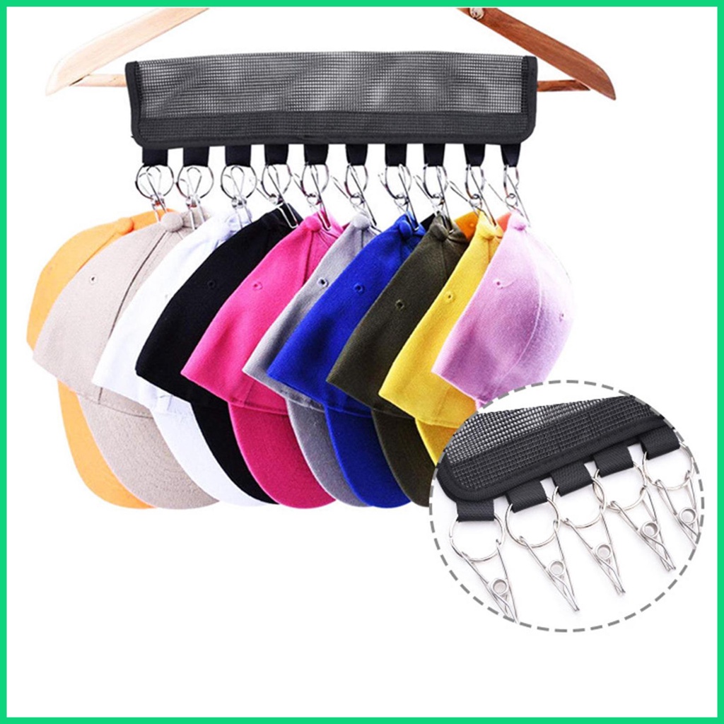 Giá Đỡ Đa Năng Kèm 10 Kẹp Lớn Tiện Dụng Cho Tủ Quần Áo / Mũ