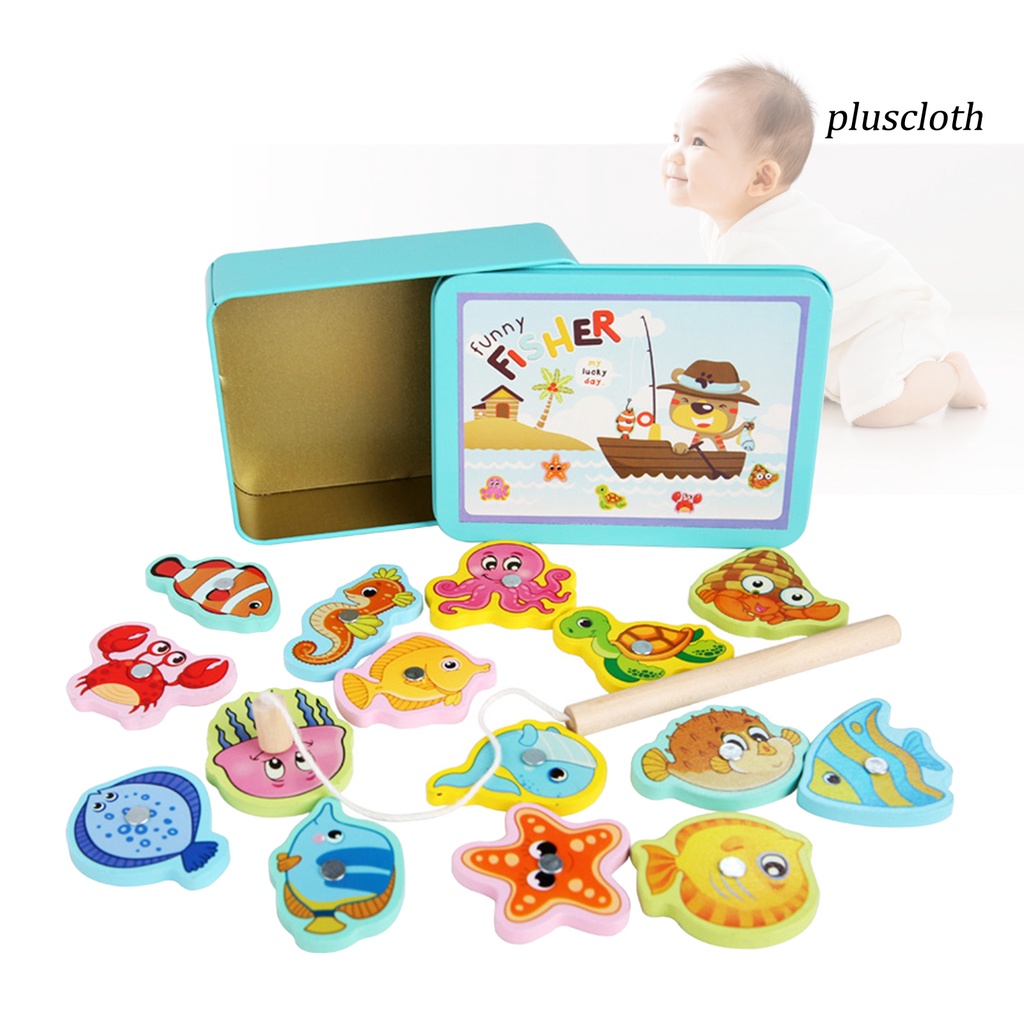 1 Bộ Đồ Chơi Câu Cá Bằng Gỗ Màu Sắc Tươi Sáng Vui Nhộn Cho Bé