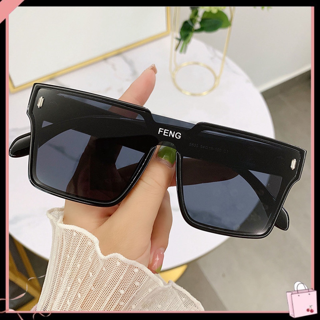 Kính Mát Gọng Vuông Lớn Siêu Nhẹ Chống Tia UV Màu Sắc Tương Phản Phong Cách Cổ Điển Thời Trang Cho Nam Và Nữ