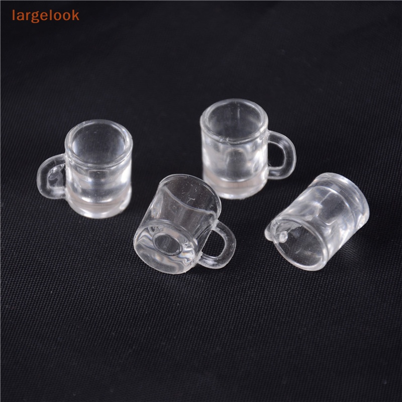 Set 4 Cốc Thủy Tinh Uống Bia Bằng Nhựa Tỉ Lệ 1 / 12 Trang Trí Nhà Búp Bê