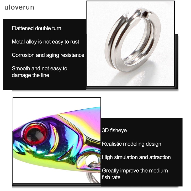 Uloverun 1 Mồi Câu Cá Rung Kim Loại Dài Nhiều Màu Sắc