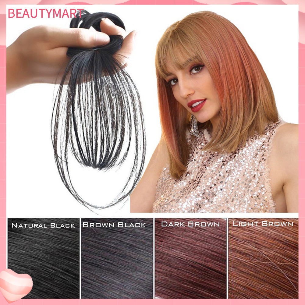 Bộ Tóc Giả 3D Kiểu Mái Ngang Và Tóc Mái Bằng Sợi Không Đường May Siêu Mỏng Thời Trang