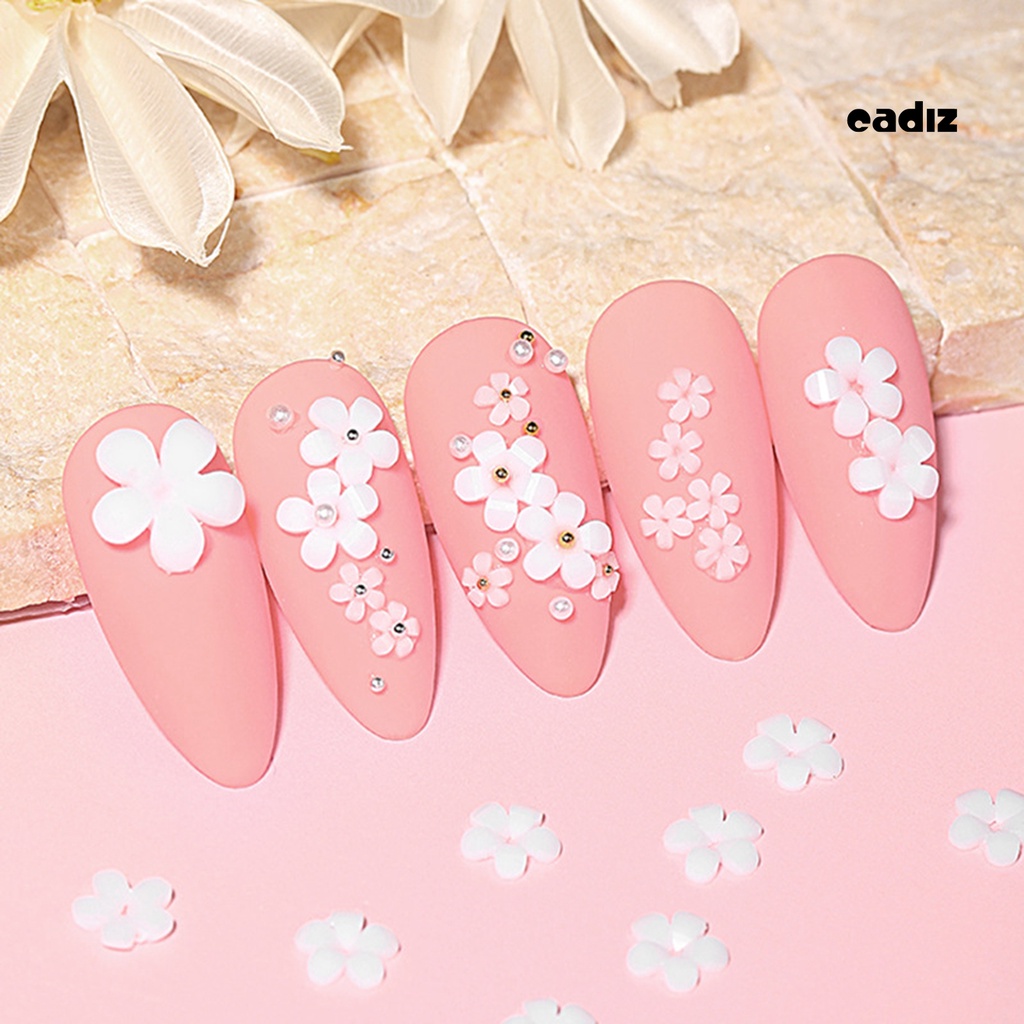 1 Hộp Nhãn Dán Móng Tay CADI 5 Bông Hoa Bằng Nhựa Resin DIY