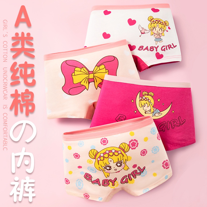 Bộ 4 QuầN LóT cotton MềM MạI Cho Bé GáI