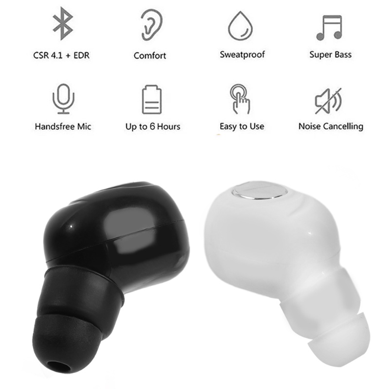 Tai Nghe Nhét Trong X8 Kết Nối Bluetooth Không Dây Đa Năng / Cổng Sạc USB Giảm Tiếng Ồn