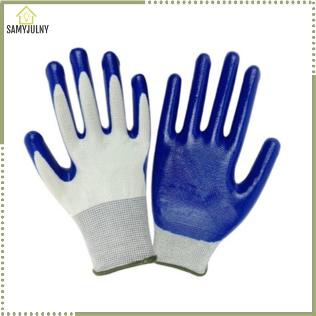 1 Đôi Găng Tay Làm Vườn Bằng Cao Su Latex Phủ Cao Su Dày Hai Lớp Chống Trượt &amp; Nước