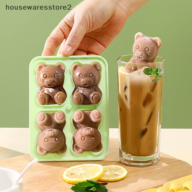 Khuôn Làm Đá Viên 2 / 4 Ô Hình Gấu Nhỏ 3D