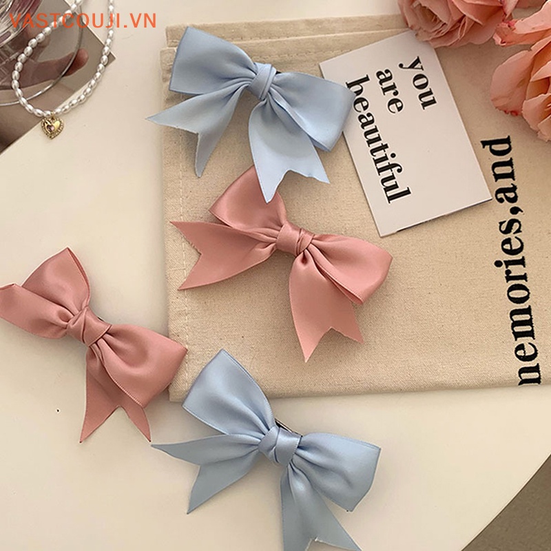 1 Cặp Kẹp Tóc Đuôi Ngựa Đính Nơ Thời Trang Mùa Hè Cho Nữ