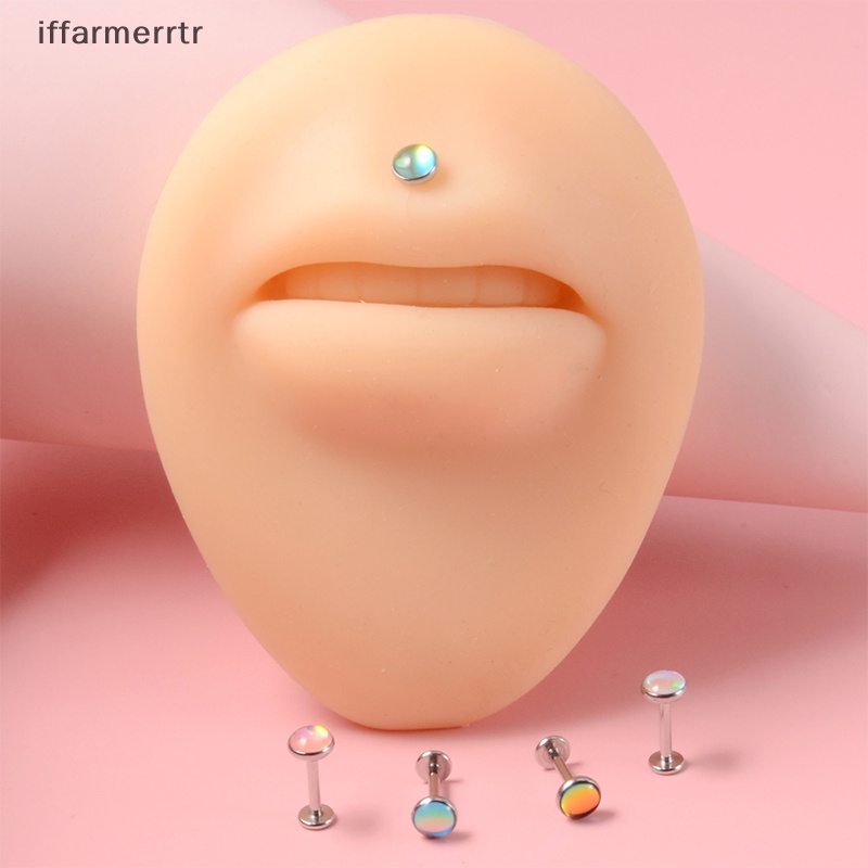 1 Khuyên Xỏ Sụn Tai / Môi / Cơ Thể Bằng Đá Opal Ren Bên Trong 16G