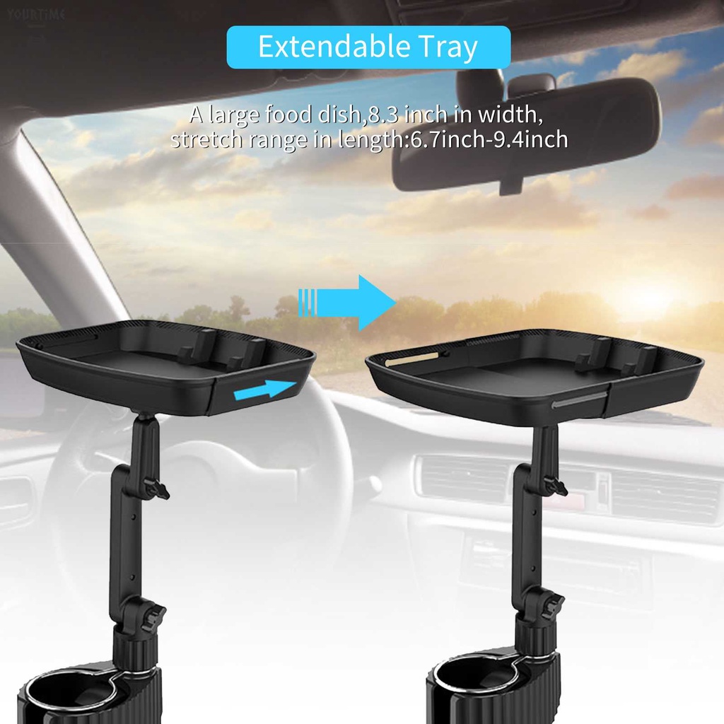 Khay Đựng Thức Ăn Hình Vuông Có Thể Xoay Tiện Dụng Cho Xe Hơi