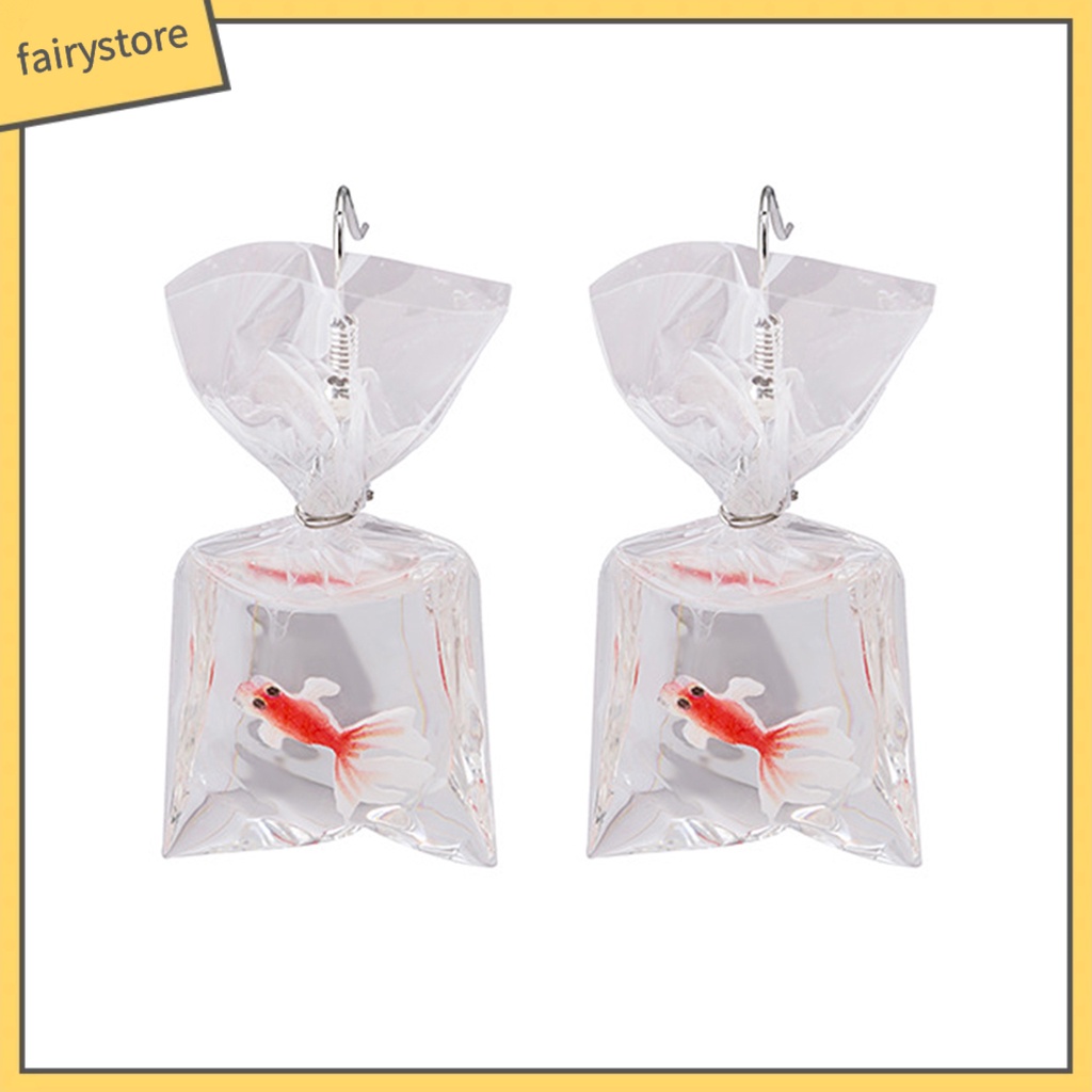 1 Đôi Bông Tai Hình Túi Nước Trong Suốt Họa Tiết Hoạt Hình Vui Nhộn Dành Cho Nữ