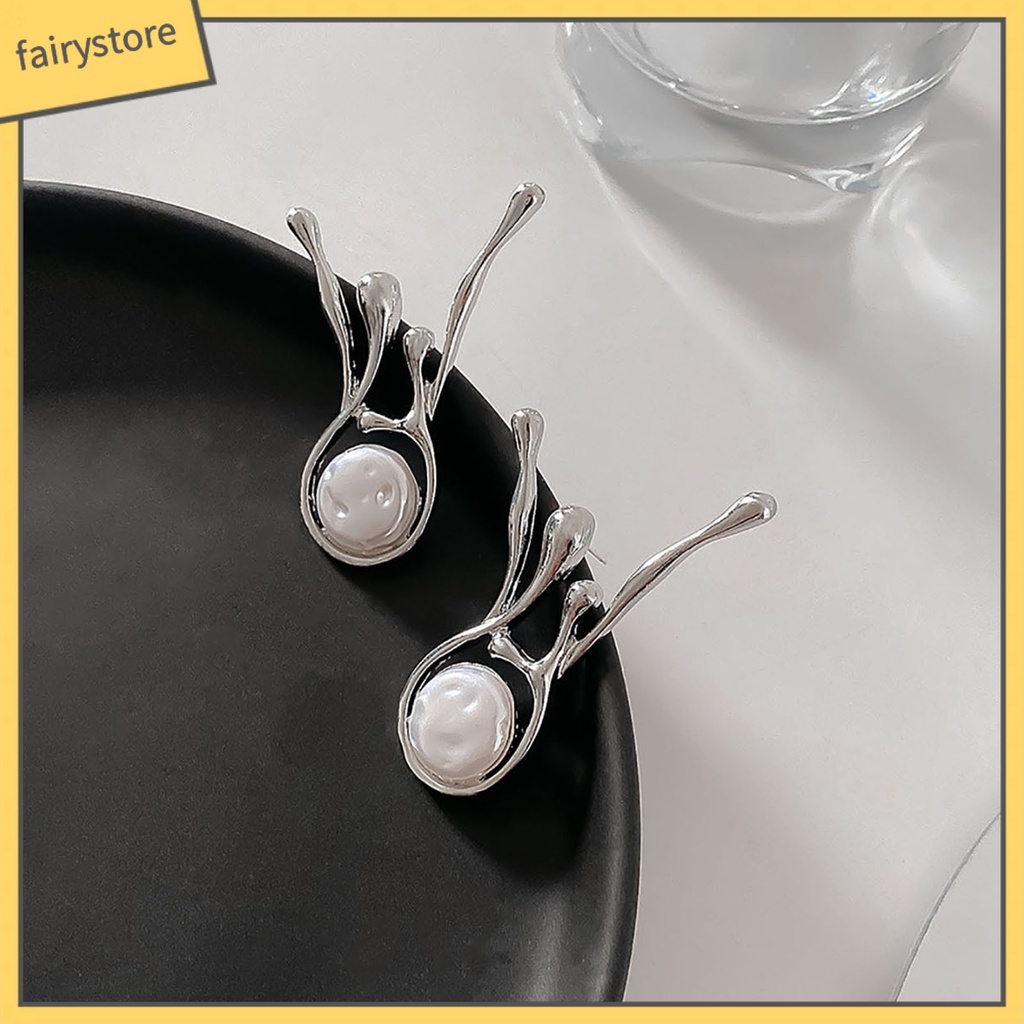 1 Cặp Bông Tai Ngọc Trai Giả Hình Dạng Độc Đáo Thời Trang
