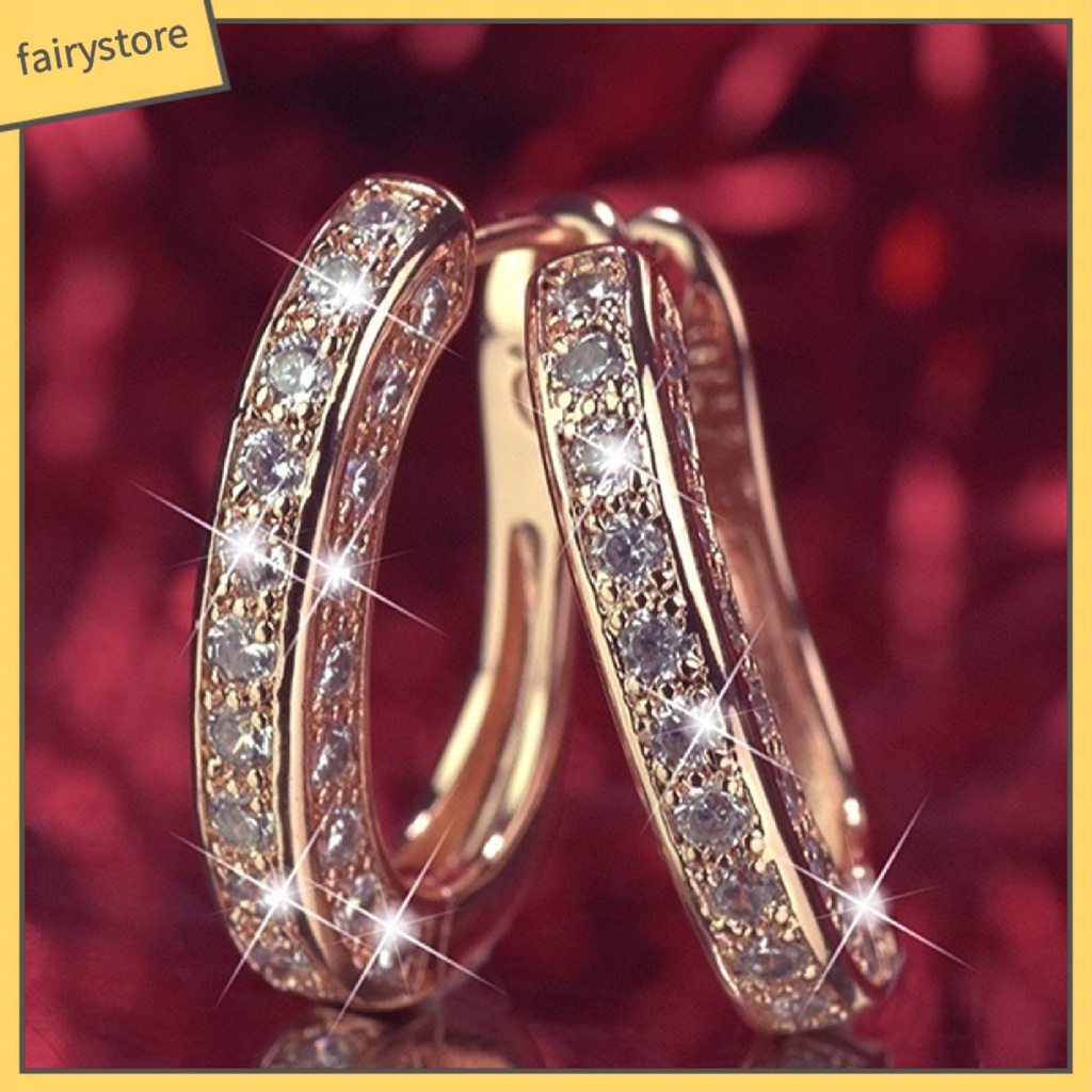 1 Đôi Bông Tai Hình Dainty Tròn Quyến Rũ Dành Cho Nữ