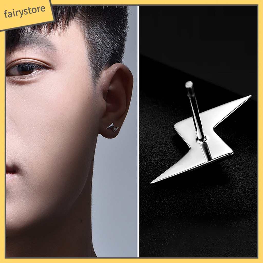 [FRO] 1 Đôi Bông Tai Nam Hình Học Ba Chiều Bằng Niken Cao Cấp Cá Tính