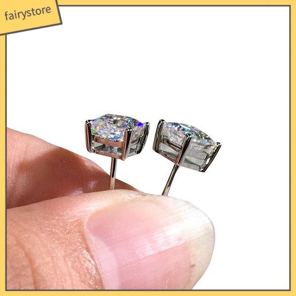 Đôi Khuyên Tai Đính Đá Zirconia Hình Vuông Mini Thời Trang Cho Nữ