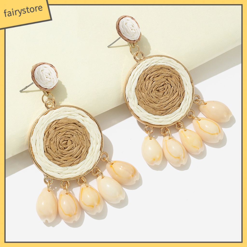 1 Đôi Bông Tai Dạng Treo Đính Hạt Tròn Màu Sắc Ngọt Ngào Chống Dị Ứng Dễ Phối Đồ Thời Trang Đi Biển Cho Nữ