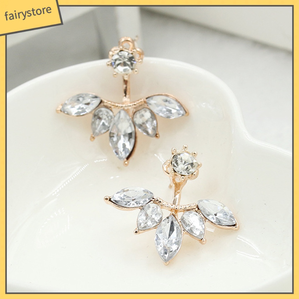 1 Cặp Bông Tai Hợp Kim Hình Hoa Đính Đá Xinh Xắn