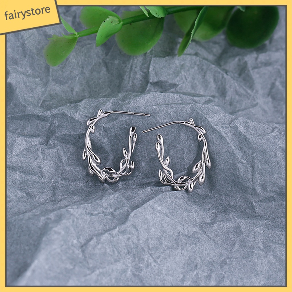 1 Đôi Bông Tai Hình Chiếc Lá Phong Cách Hàn Quốc / Nhật Bản Dành Cho Nữ