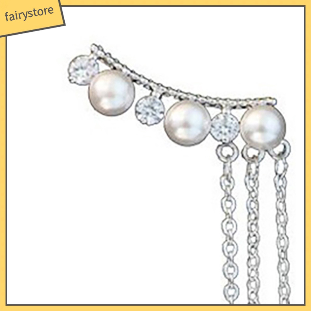 Bông Tai Dáng Dài Đính Ngọc Trai Nhân Tạo Phối Tua Rua Thân Thiện Với Môi Trường Thời Trang Cho Nữ